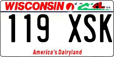 WI license plate 119XSK