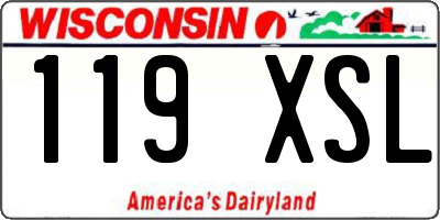 WI license plate 119XSL