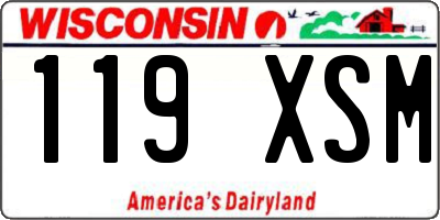 WI license plate 119XSM