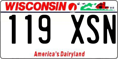 WI license plate 119XSN