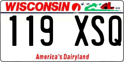 WI license plate 119XSQ