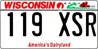 WI license plate 119XSR