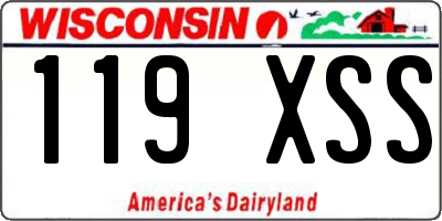 WI license plate 119XSS