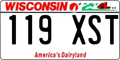 WI license plate 119XST