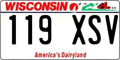 WI license plate 119XSV