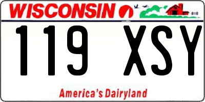 WI license plate 119XSY