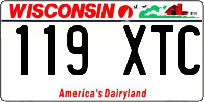 WI license plate 119XTC