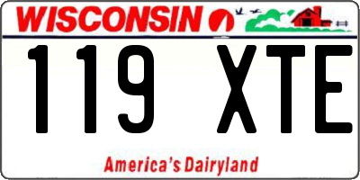 WI license plate 119XTE