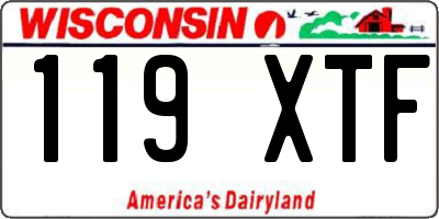 WI license plate 119XTF
