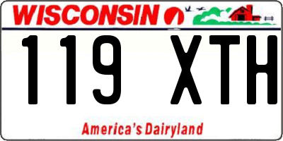 WI license plate 119XTH