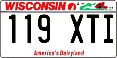 WI license plate 119XTI