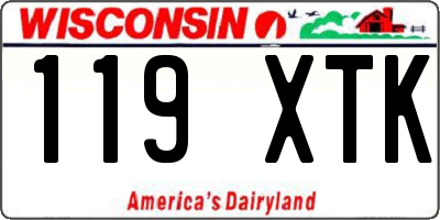 WI license plate 119XTK