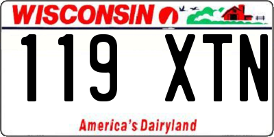 WI license plate 119XTN