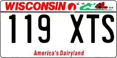WI license plate 119XTS