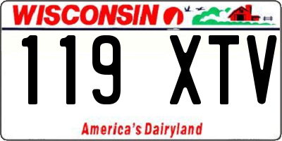 WI license plate 119XTV