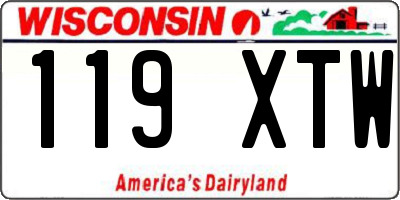 WI license plate 119XTW