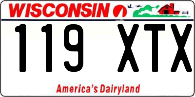 WI license plate 119XTX