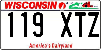 WI license plate 119XTZ