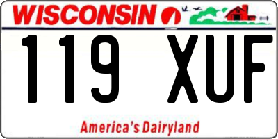 WI license plate 119XUF