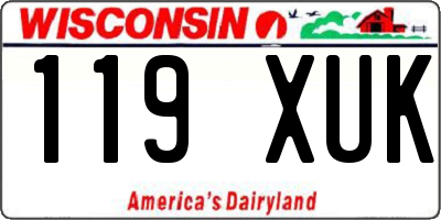 WI license plate 119XUK
