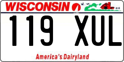 WI license plate 119XUL