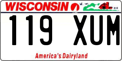 WI license plate 119XUM