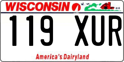 WI license plate 119XUR