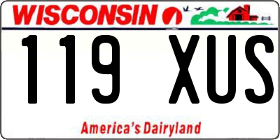 WI license plate 119XUS