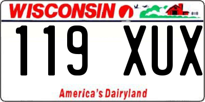 WI license plate 119XUX