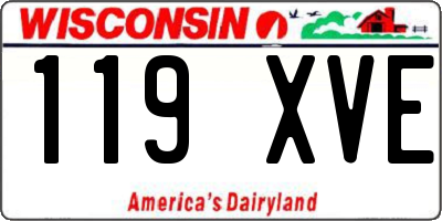 WI license plate 119XVE