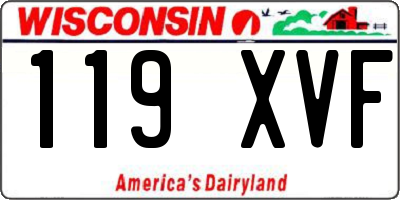 WI license plate 119XVF