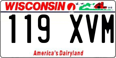 WI license plate 119XVM