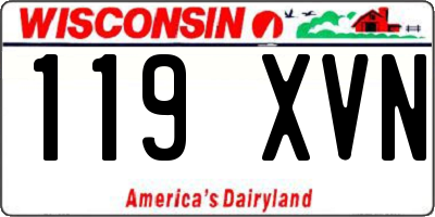 WI license plate 119XVN