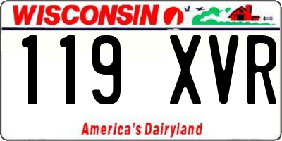 WI license plate 119XVR