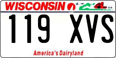 WI license plate 119XVS