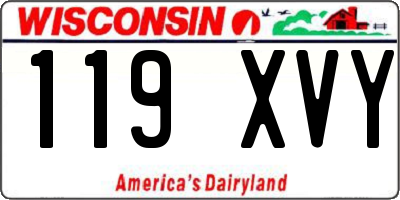 WI license plate 119XVY