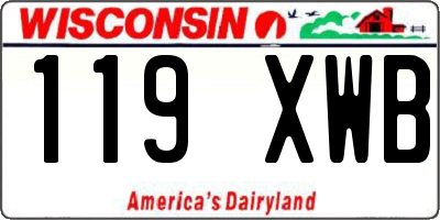 WI license plate 119XWB