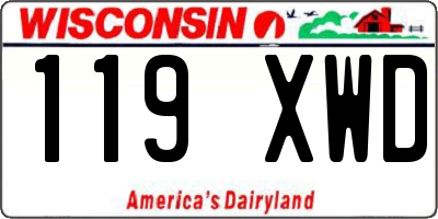 WI license plate 119XWD