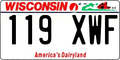 WI license plate 119XWF