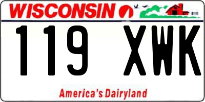 WI license plate 119XWK
