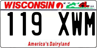 WI license plate 119XWM