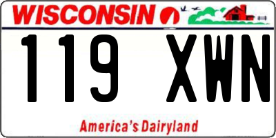 WI license plate 119XWN