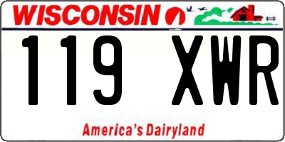 WI license plate 119XWR
