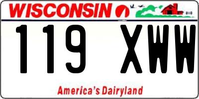 WI license plate 119XWW