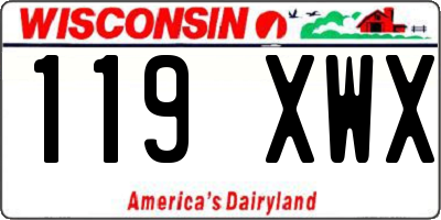 WI license plate 119XWX