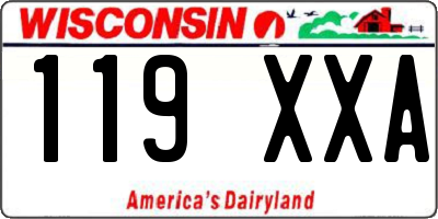 WI license plate 119XXA
