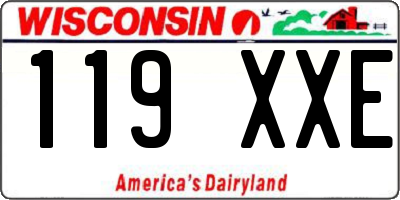 WI license plate 119XXE