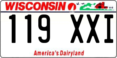 WI license plate 119XXI