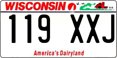 WI license plate 119XXJ