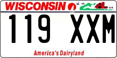 WI license plate 119XXM